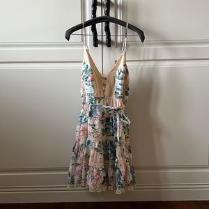 Zimmermann floral lace panelled mini dress